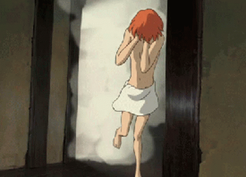 Red Hair Cartoon Character With Towel