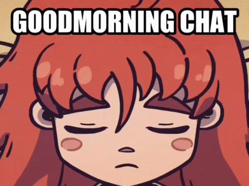 Red Hair Cartoon Girl Good Morning Chat