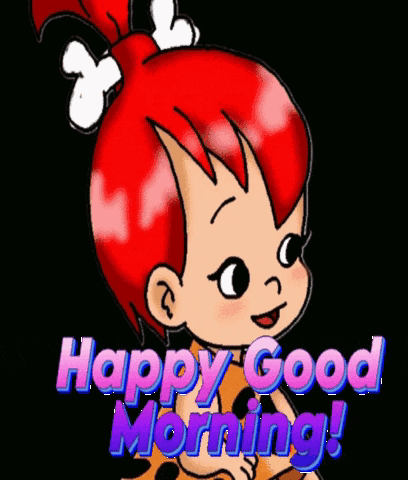 Red Hair Girl Bones Saying Happy Good Morning GIF