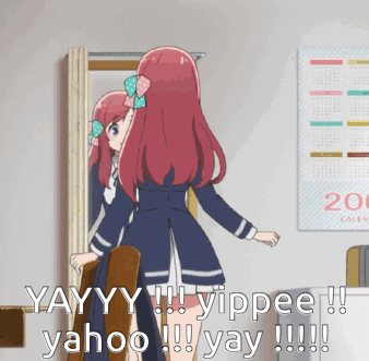 Red Hair Girl Mirror Yayy Yippee Yahoo Yay GIF