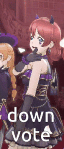 Red Hair Girl Standing Next to Another Down Vote