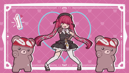 Red Hair Girl Surrounded By Teddy Bears 1 2 3 4 GIF
