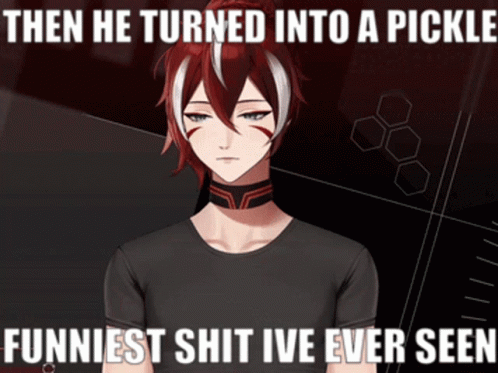 Red Hair Man With White Stripes Says Then He Turned Into A Pickle GIF