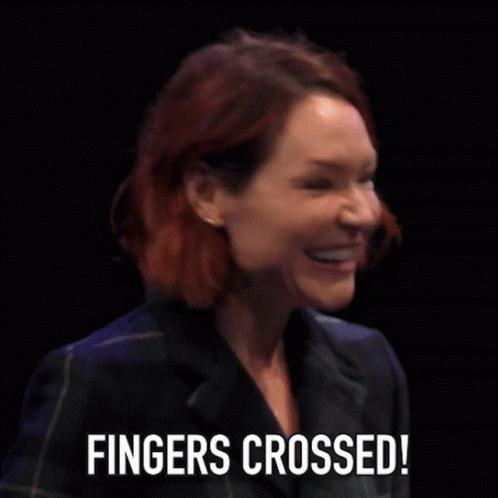 Red Hair Woman Cross Fingers GIF