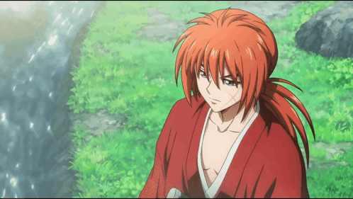 Red Haired Anime Character on Grass