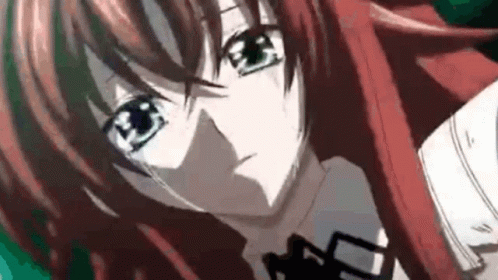 Red Haired Anime Girl with Black Bow Tie