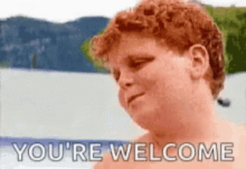 Red Haired Boy Saying You're Welcome