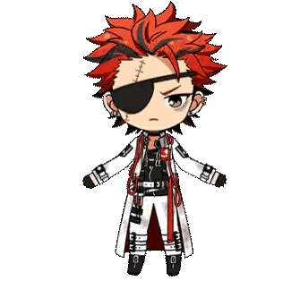 Red Haired Cartoon Character Holding Bloody Sword