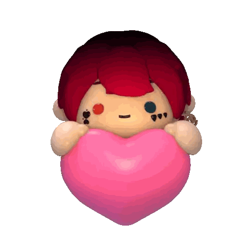 Red-Haired Character Holding Pink Heart