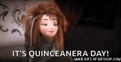 Red Haired Girl Happy Quinceanera Day