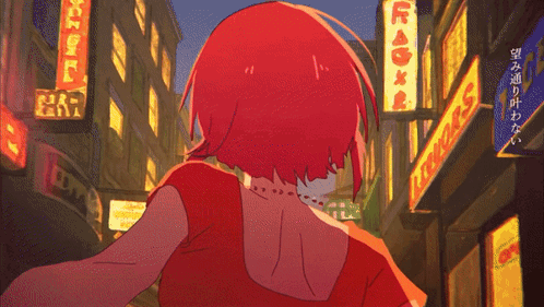 Red-Haired Girl Walking in Front of Soulfire Casino Sign