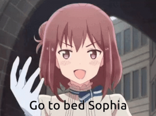 Red Haired Girl Waving Go To Bed Sophia GIF