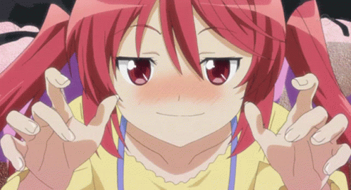 Red-Haired Girl with Red Eyes Funny Face