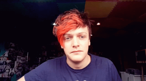 Red-Haired Man in Blue Abercrombie & Fitch Shirt