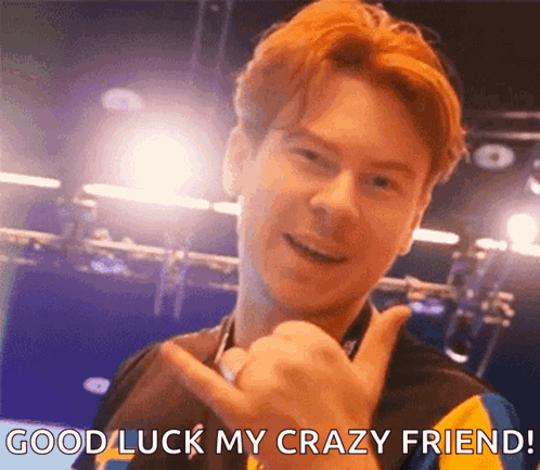 Red-Haired Man Thumbs Up Good Luck My Crazy Friend GIF
