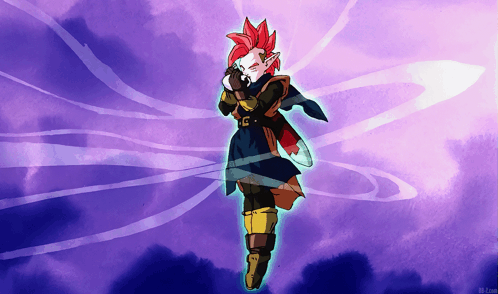 Red-Haired Person Purple Background db-com