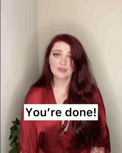 Red Haired Woman Saying You're Done