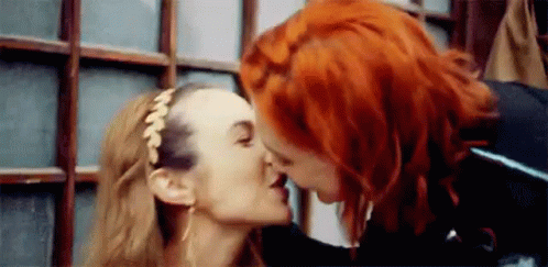 Red Haired Women Kissing GIF