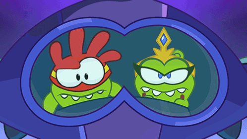 Red Hand Cartoon and Green Crown Character