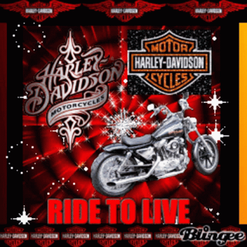 Red Harley Davidson Motorcycle Ride to Live