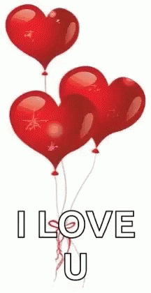 Red Heart Balloons GIF