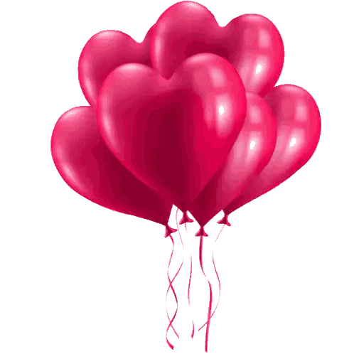 Red Heart Balloons with Strings