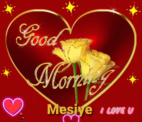 Red Heart Good Morning Mesiye I Love U GIF