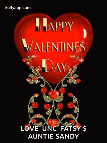 Red Heart Happy Valentine's Day Love Uncle Fatty Auntie Sandy GIF