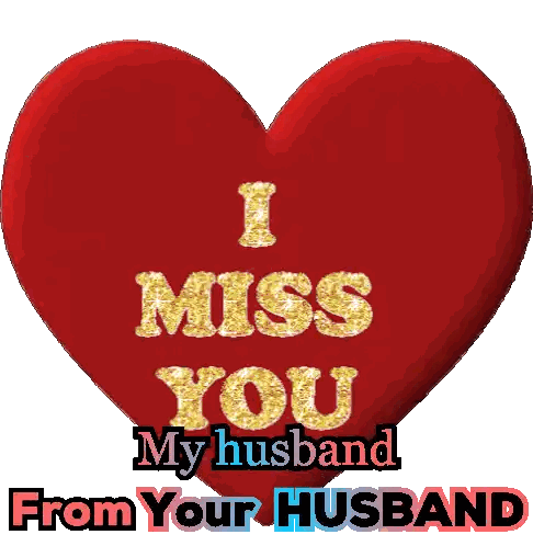 Red Heart I Miss You Husband