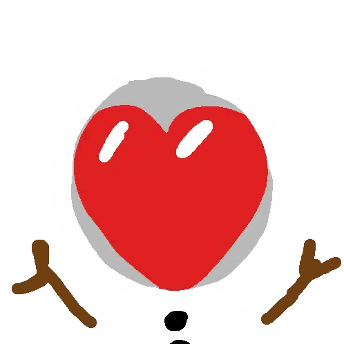 Red Heart on Gray Background