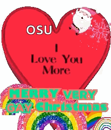 Red Heart Osu I Love You More Merry Very Gay Christmas GIF