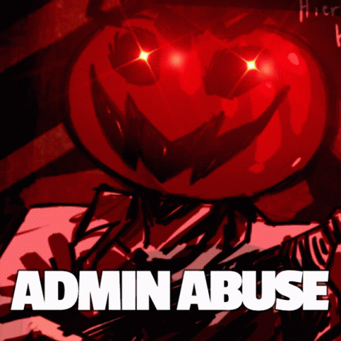 Red Heart Poster Saying Admin Abuse