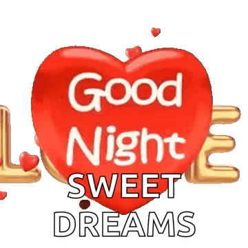 Red Heart Saying Good Night GIF