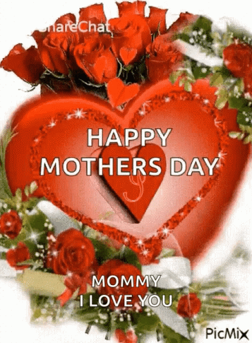 Red Heart Saying Happy Mother's Day GIF