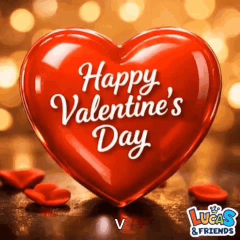 Red Heart Saying Happy Valentine's Day