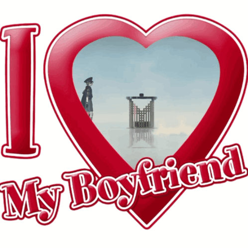 Red Heart Saying I Love My Boyfriend GIF