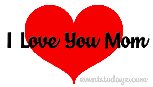 Red Heart Saying I Love You Mom