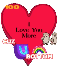 Red Heart Saying I Love You More