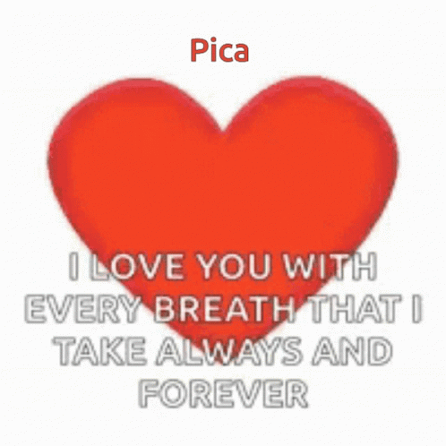 Red Heart Saying I Love You With Every Breath