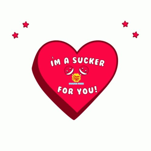 Red Heart Saying I'm A Sucker For You GIF