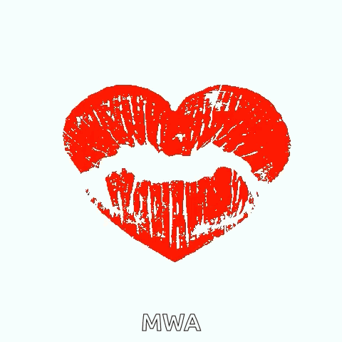 Red Heart Saying Mwa GIF