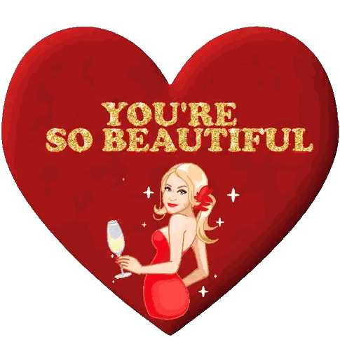 Red Heart Saying You Are Beautiful