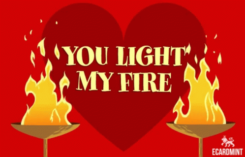 Red Heart Saying You Light My Fire GIF