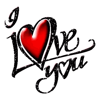 Red Heart Surrounded by I Love You