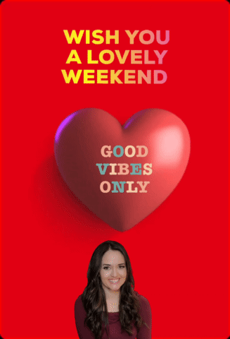 Red Heart Wish You A Lovely Weekend Good Vibes Only GIF
