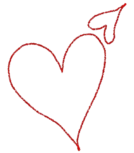 Red Heart With Arrow Pointing To It