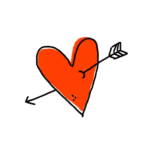 Red Heart With Black Arrow