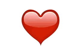 Red Heart with Black Border