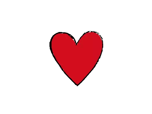 Red Heart With Black Outline