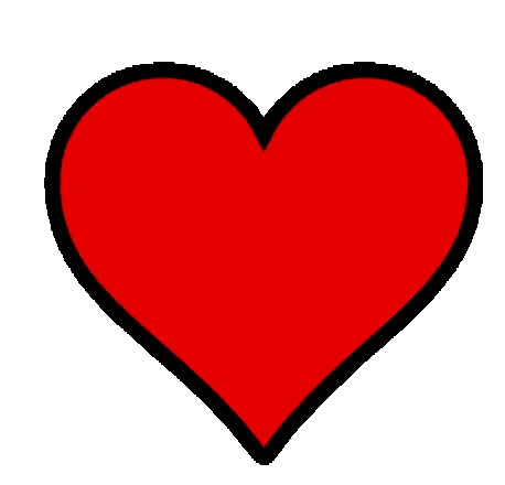 Red Heart with Black Outline